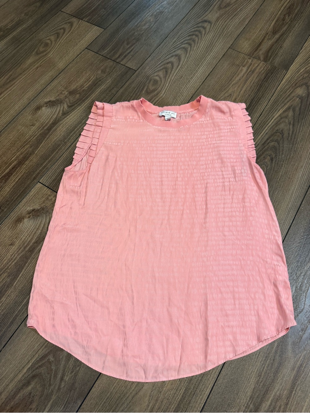 Current Air Coral Pink Ruffle Sleeve Sleeveless Top